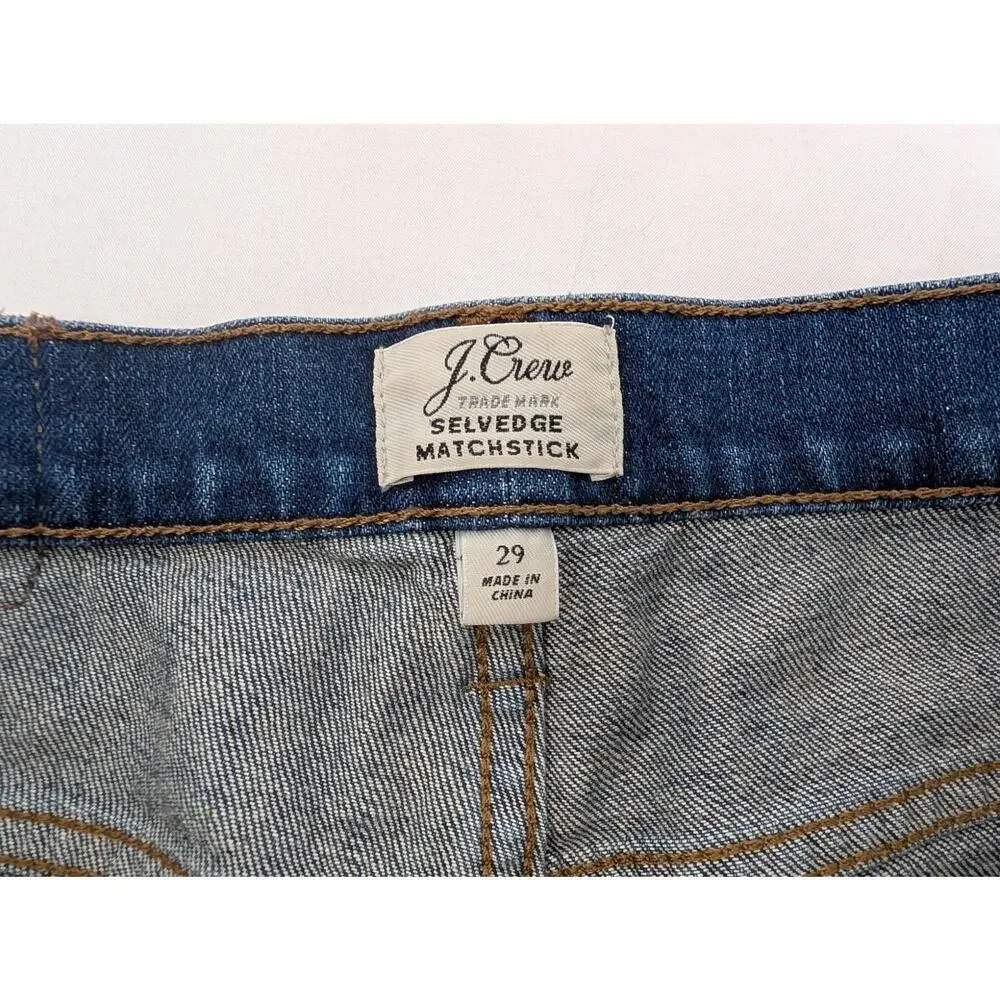 J Crew Selvedge Matchstick Dark Wash Denim Size 29 Casual Comfort Errands Staple